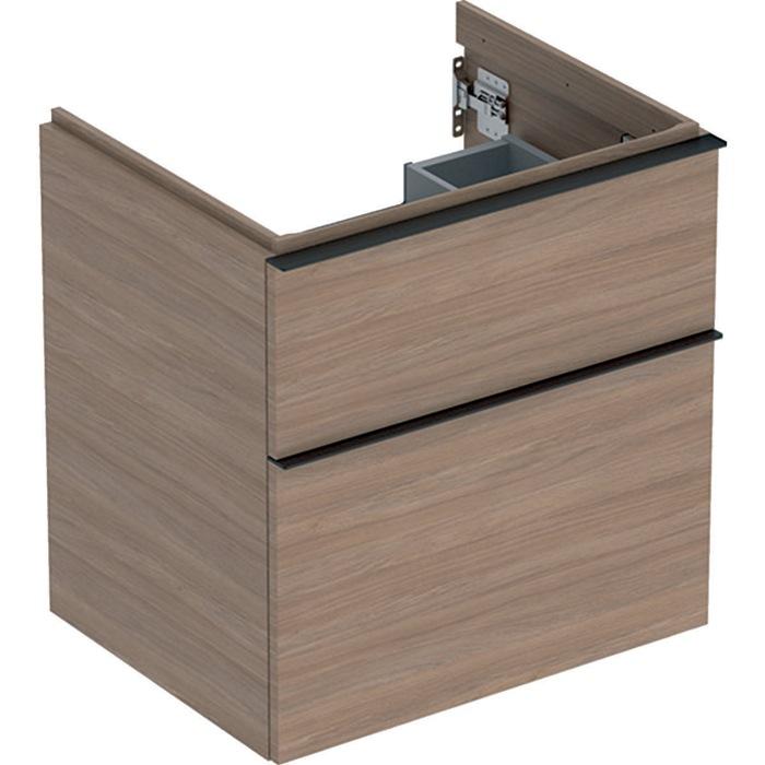 Geberit iCon Unterschrank für WT, 2 Schu 59,2×61,5×47,6cm, Eiche/Gr. Lava