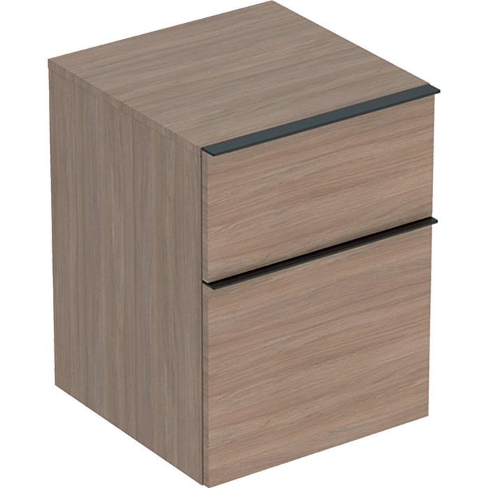 Geberit iCon Seitenschrank, 2 Schubladen 45x60x47,6cm, Eiche/Gr. Lava