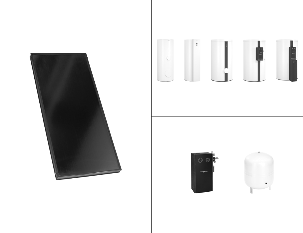 Viessmann Flachkollektor Solar-Paket Vitosol 200-FM SV2F 15,06 m² mit Vitocell 360-M SVSB 950 L Ausdehnungsgefäß 40L