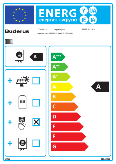 Buderus Gas-Brennwert Logaplus-Paket W22S GB172i.2 25kW H-Gas Bedieneinheit BC400 mit MAG und Anschlusszubehör