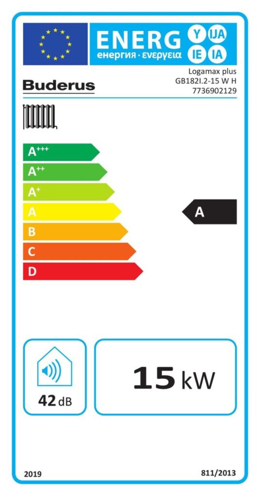 Buderus Gas-Brennwert Logaplus-Paket W42S GB182i.2-15 15kW H-Gas Bedieneinheit BC400 MAG 35l weiß