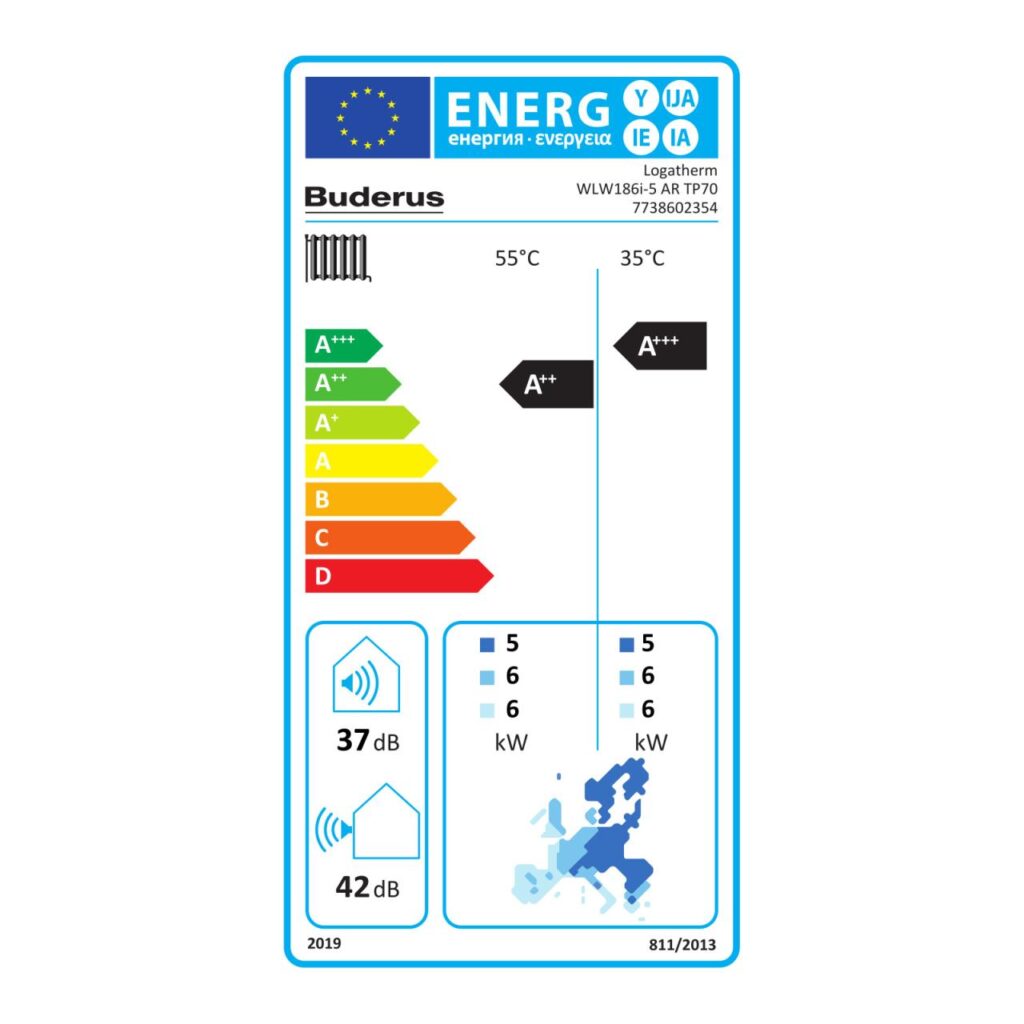 Buderus Luft-Wasser-Wärmepumpe Logatherm WLW186i-5 AR TP70 schwarz