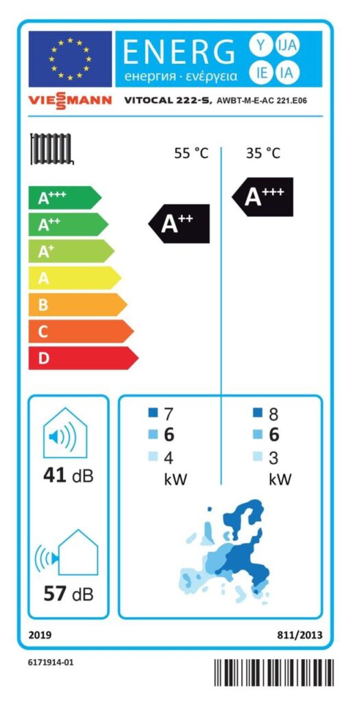 Viessmann Paket Vitocal 222-S Luft/Wasser-Wärmepumpe 8 kW AWBT-M-E-AC 221.E06 Montagezubehör Anschluss rechts