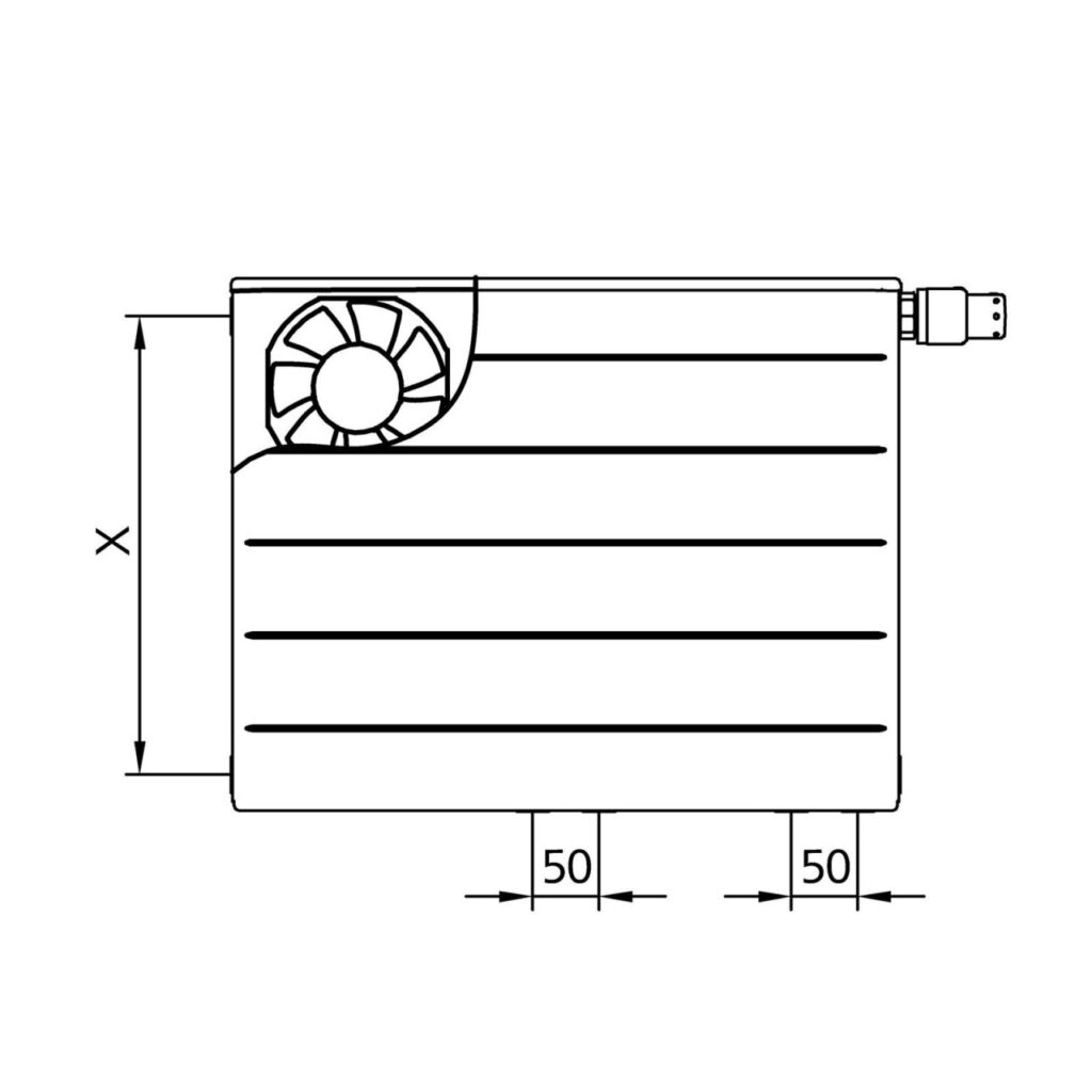 Kermi x-flair Line-Vplus Wärmepumpen-Heizkörper Typ 22 605x2005x102 mm links 1330 Watt