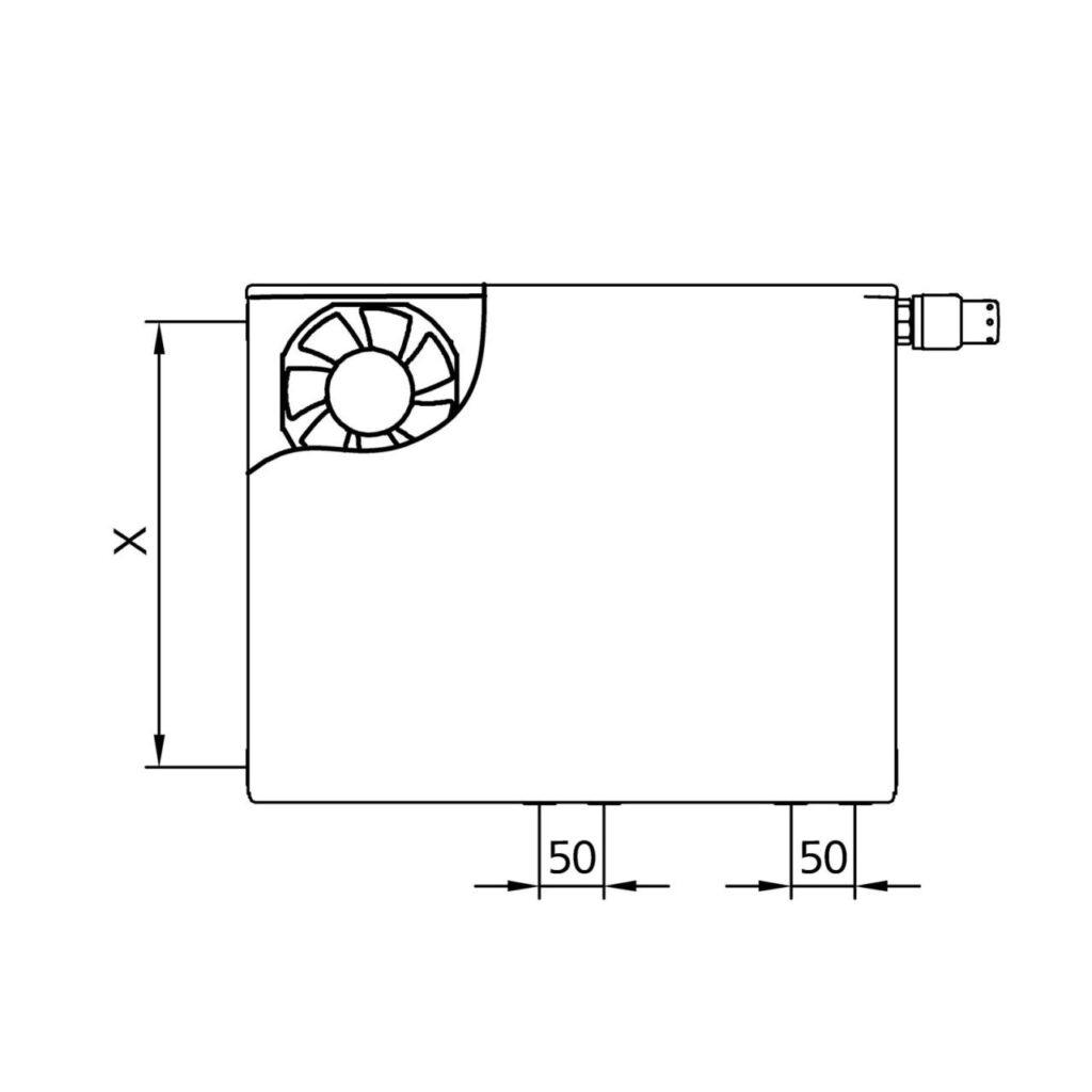 Kermi x-flair Plan-Vplus Wärmepumpen-Heizkörper Typ 22 605x1005x102 mm rechts 703 Watt