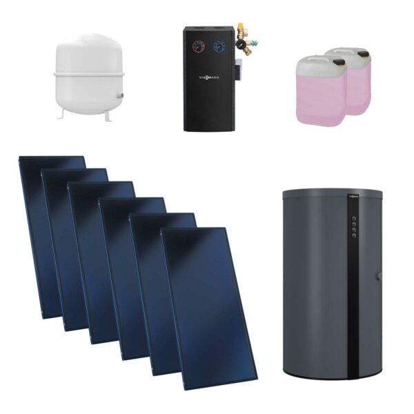 Viessmann Flachkollektor Solar-Paket Vitosol 200-FM SH2F 15,06 m² mit Vitocell 360-M 950L Kombispeicher vitographite Modul Divicon