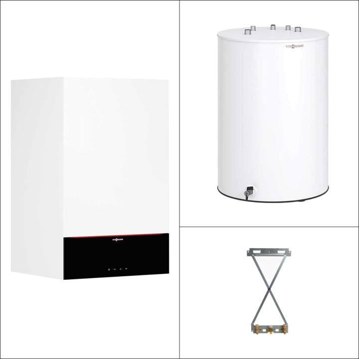 Viessmann Gas-Brennwert Paket Vitodens 200-W B2HF 25 kW 7" Display Speicher Vitocell 100-W CUGB 120L