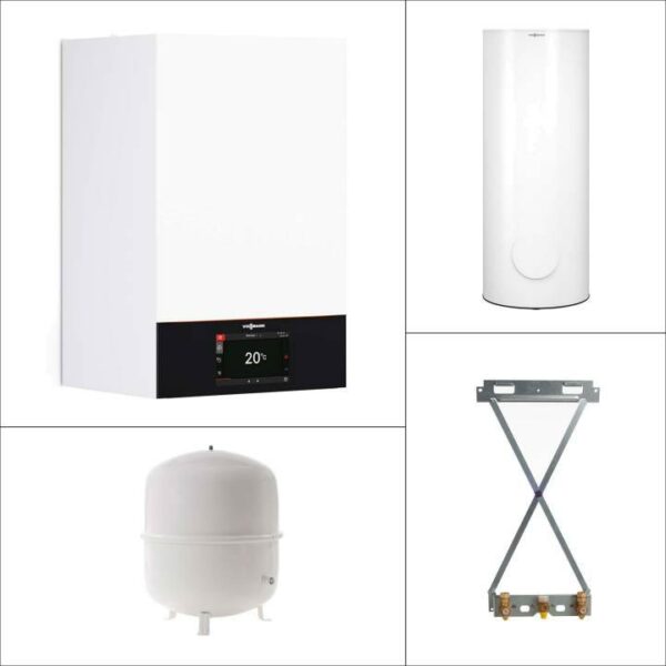 Viessmann Gas-Brennwert Paket Vitodens 300-W B3HG 19 kW 7" Display Speicher Vitocell 100-W CVBC 300L MAG 35 l