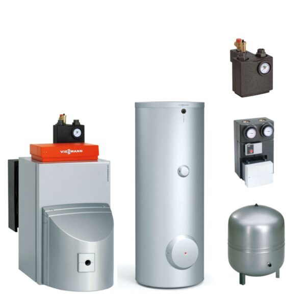 Viessmann Öl-Brennwert-Heizgerät Vitorondens 200-T BR2A 28,9 kW mit Mischer 200L Speicher-Wassererwärmer Vitocell 100-V CVAA