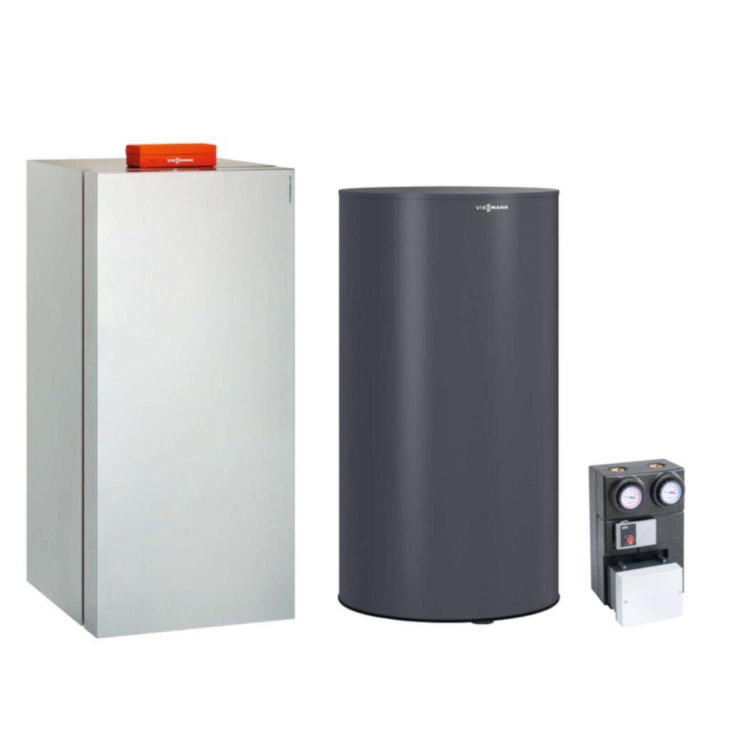 Viessmann Paket Vitocrossal 300 CU3A 13 kW Gas-Brennwertkessel mit Speicher Vitocell 300-V EVIB-A 160L mit Mischer