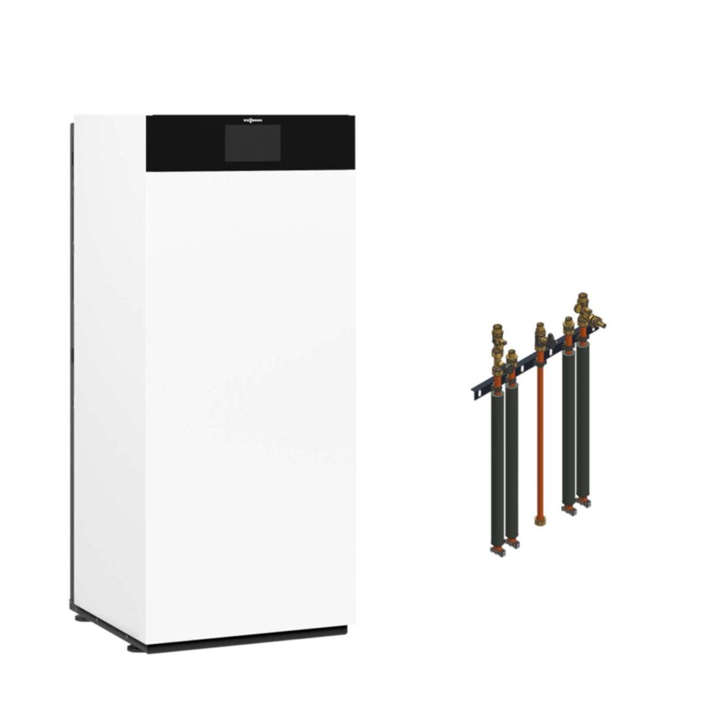 Viessmann Paket Vitodens 333-F B3TG Gas-Brennwert Kompaktgerät 11 kW Aufputz mit Anbausatz oben