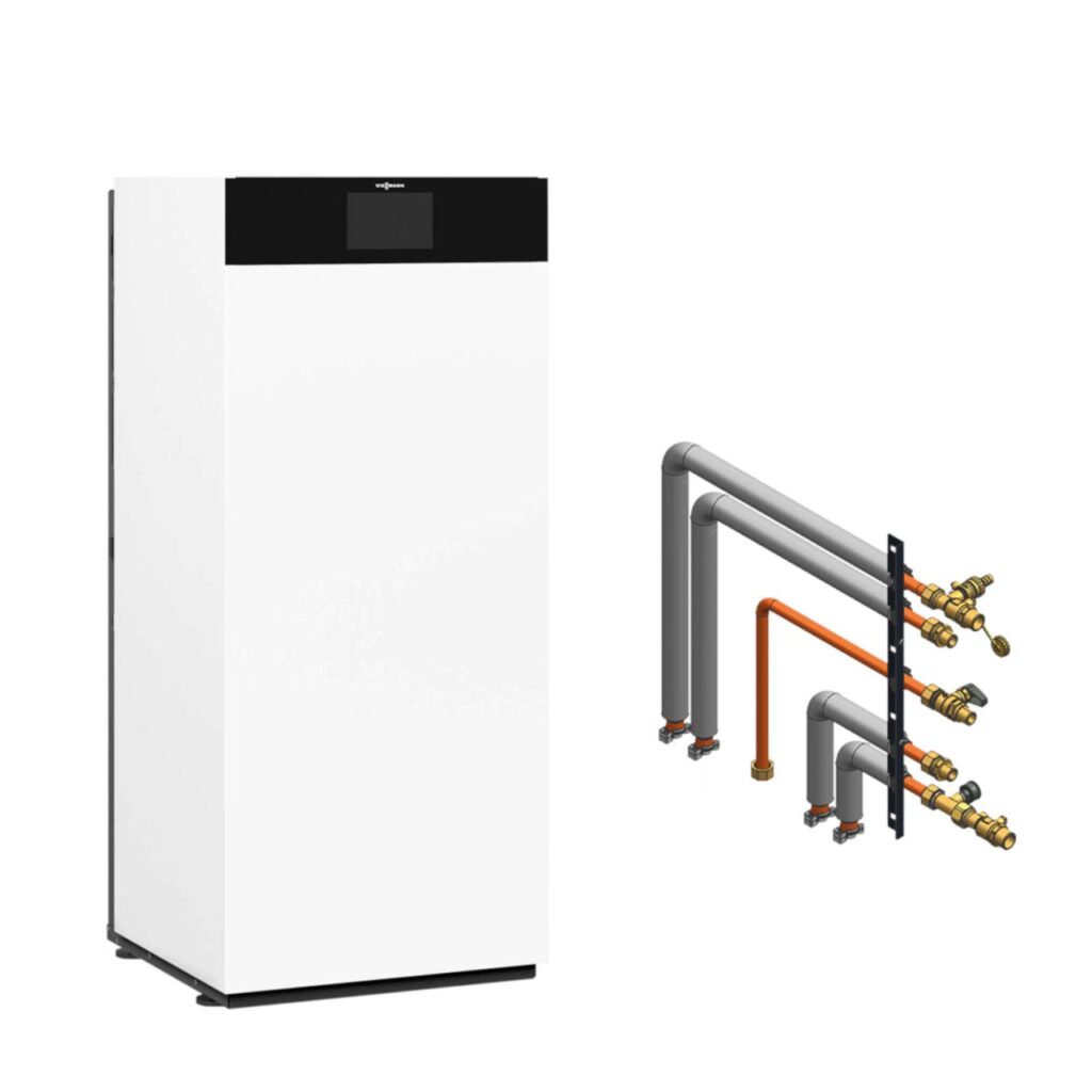 Viessmann Paket Vitodens 333-F B3TG Gas-Brennwert Kompaktgerät 19 kW Aufputz mit Anbausatz seitlich