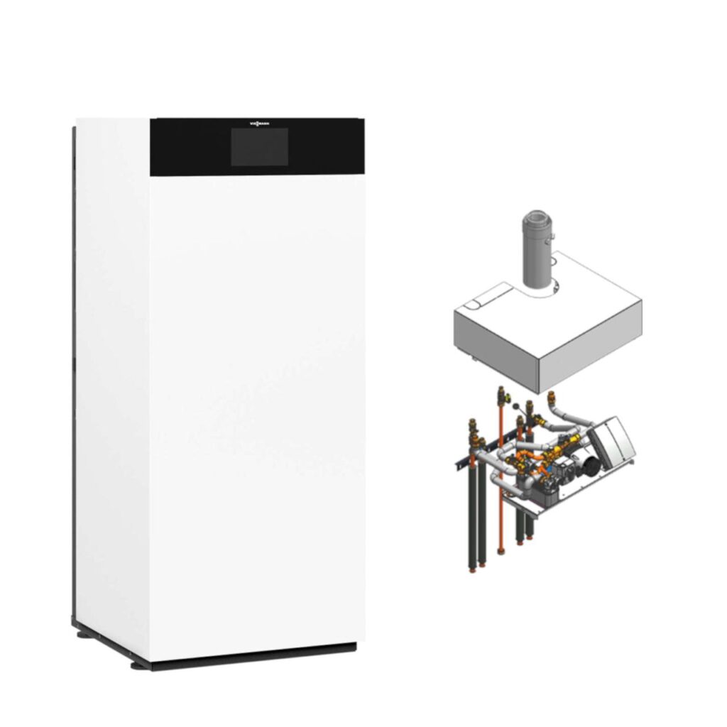 Viessmann Paket Vitodens 333-F B3TG Gas-Brennwert Kompaktgerät 19 kW Aufputz mit Aufbau-Kit und Mischer