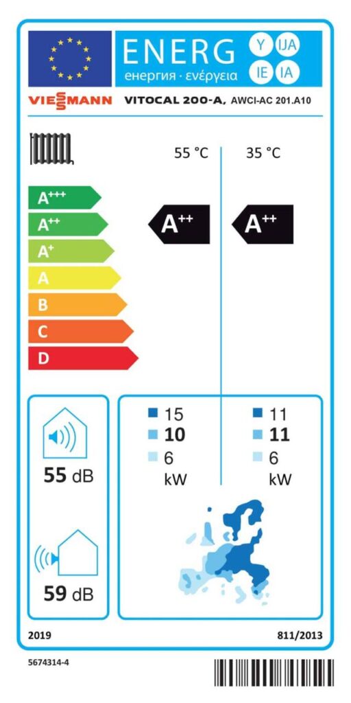 Viessmann Vitocal 200-A Wärmepumpe AWCI-AC 201.A10 mit Vitocell 100-V CVAB 300 l und HZ-Pufferspeicher 46 l