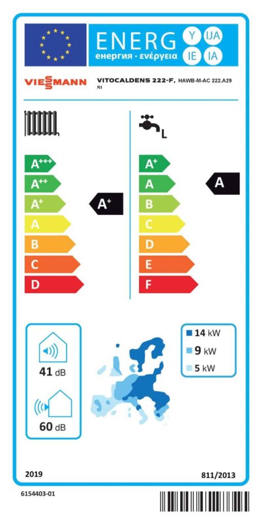 Viessmann Vitocaldens 222-F Gas-Hybrid-Kompaktgerät HAWB-M-AC 222.A29 mit Vitocell 100-W SVWA 200L Anschluss oben